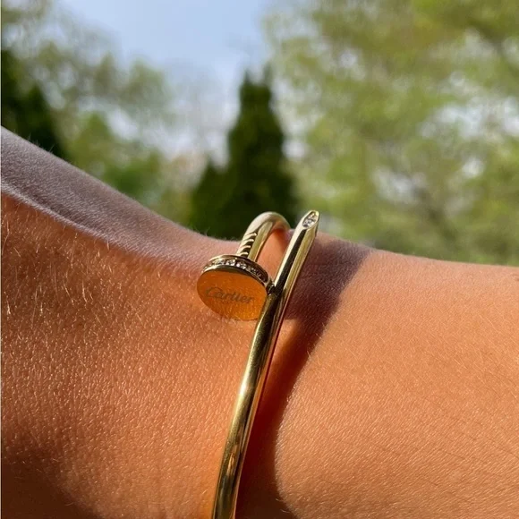 GOLD NAIL HEAD BRACELET ZIRCONIA CUFF BANGLE BRACELET LUXURY Gold